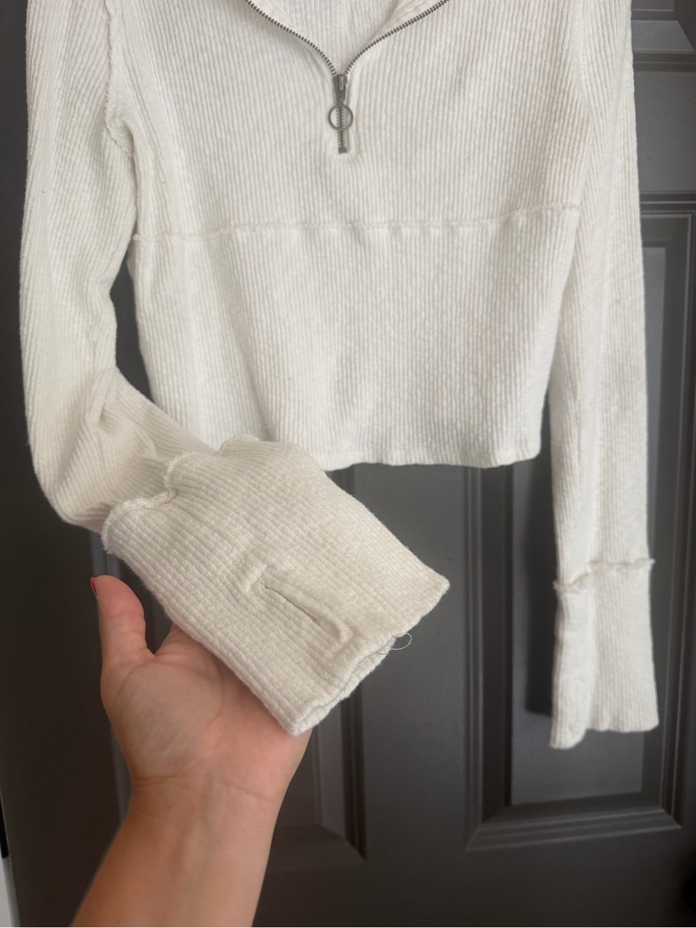 Free People Ribbed Half-Zip Pullover - Picture 3 of 5